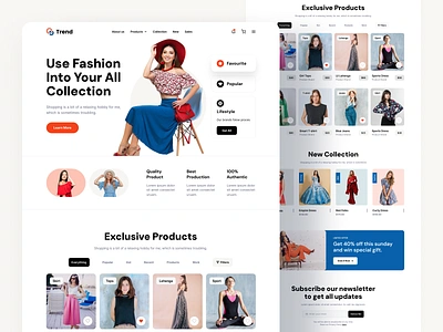 Trend || E-commerce Landing Page Exploration product ui ux web website