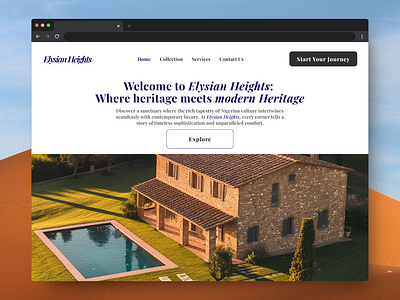 ELYSIAN HEIGHTS HERO SECTION DESIGN herosection ui uxdesign webdesign