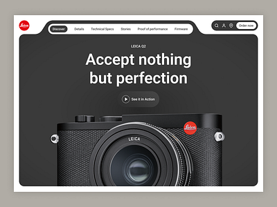 Leica camera webpage camera design graphic design hero hero page leica site ui ui ux web web design web page web site