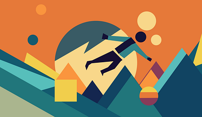 Free-Fall Fantasies: Illustrate My Last Dream adobe circle design dream dribbble dribbbleweeklywarmup geometric geometry graphic design illustration man mountain triangle vector weekly warm up