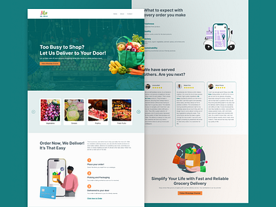 LANDING PAGE FOR A GROCERY DELIVERY SERVICE delivery website grocery website homepage landing page landingpagedesign madeinfigma ui ui design uidesign uidesigner uiux uiuxdesigner ux uxdesign web web design webdesign website website design