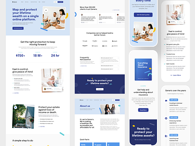 Insurance Service Website Design design figma finance financial services insurance insurance platform insurance solutions landing page mobile friendly protection responsive design security service template testimonials ui ui design ui kit web design website