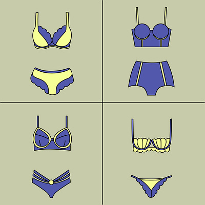 Bikini set women's delicate lace underwear app branding design graphic design illustration logo typography ui ux vector