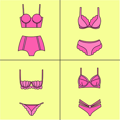 Women's Pink Bikini Lace Lingerie Set app branding design graphic design illustration logo typography ui ux vector