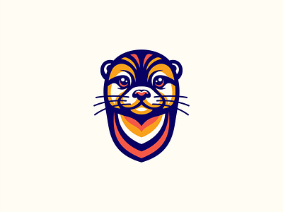 Colorful Otter Head Logo animal branding cartoon character colorful cute design emblem icon identity illustration logo mark mascot otter playful sports symbol vector