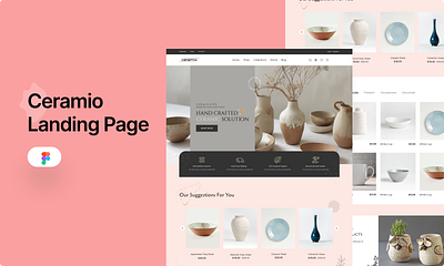 Ceramio | Ceramic website landing page design ceramic website figma graphic design landing page logo minimal design modern design product design trending design typography ui ui ux user interface web website design