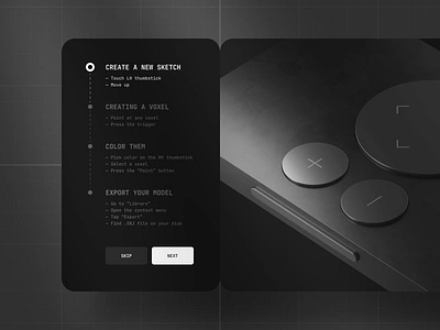 Onboarding for BoxelXR boxelxr onboarding path flow progress stepper ui ui panel uidesign vr xr