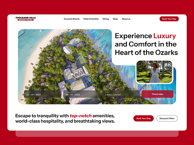 Thousand Hills - Resort Hotel UI Design branding creativerafat figma figmacommunity hotelbookingapp luxuryresort maxrafa maxrafat motion graphics resorthotelui ui uidesign webdesign