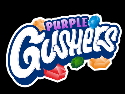 GUSHERS Lettering logo candy logo colorful logo gushers lettering lettering logo logotype typography