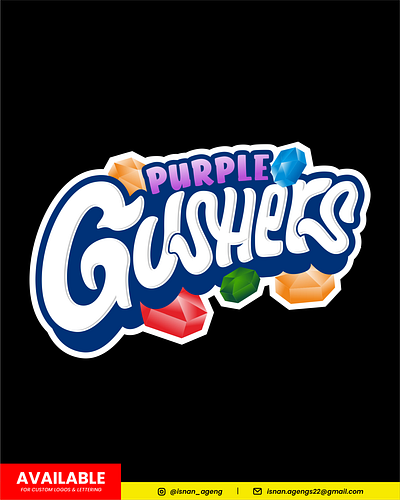 GUSHERS Lettering logo candy logo colorful logo gushers lettering lettering logo logotype typography