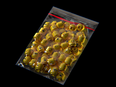 Boshki 3d animation art cg head houdini karma lego motion graphics nft pack packong redshift weed ziplock