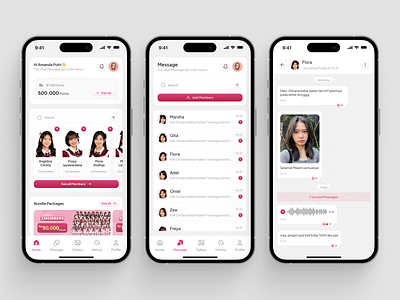 Private Message JKT48 - Mobile App agency landing page agency web design apps design branding chat clean design dribble best shot graphic design idol group illustration logo message mobile app mobile design pink trend ui uidesign uiux