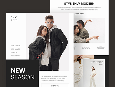 ChicFits – E-Commerce Email Newsletter customizable design design inspiration ecommerce branding ecommerce template ecommerce ui email design email marketing email newsletter fashion marketing figma design figma template newsletter design ui inspiration ui showcase ui trends uxui design uxui designer website template