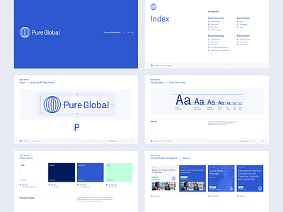 Pure Global — Brand Guidelines brand brand book brand identity brand personality brand positioning brand system branding colors design guidelines health healthcare med product design styles typography ui ux web