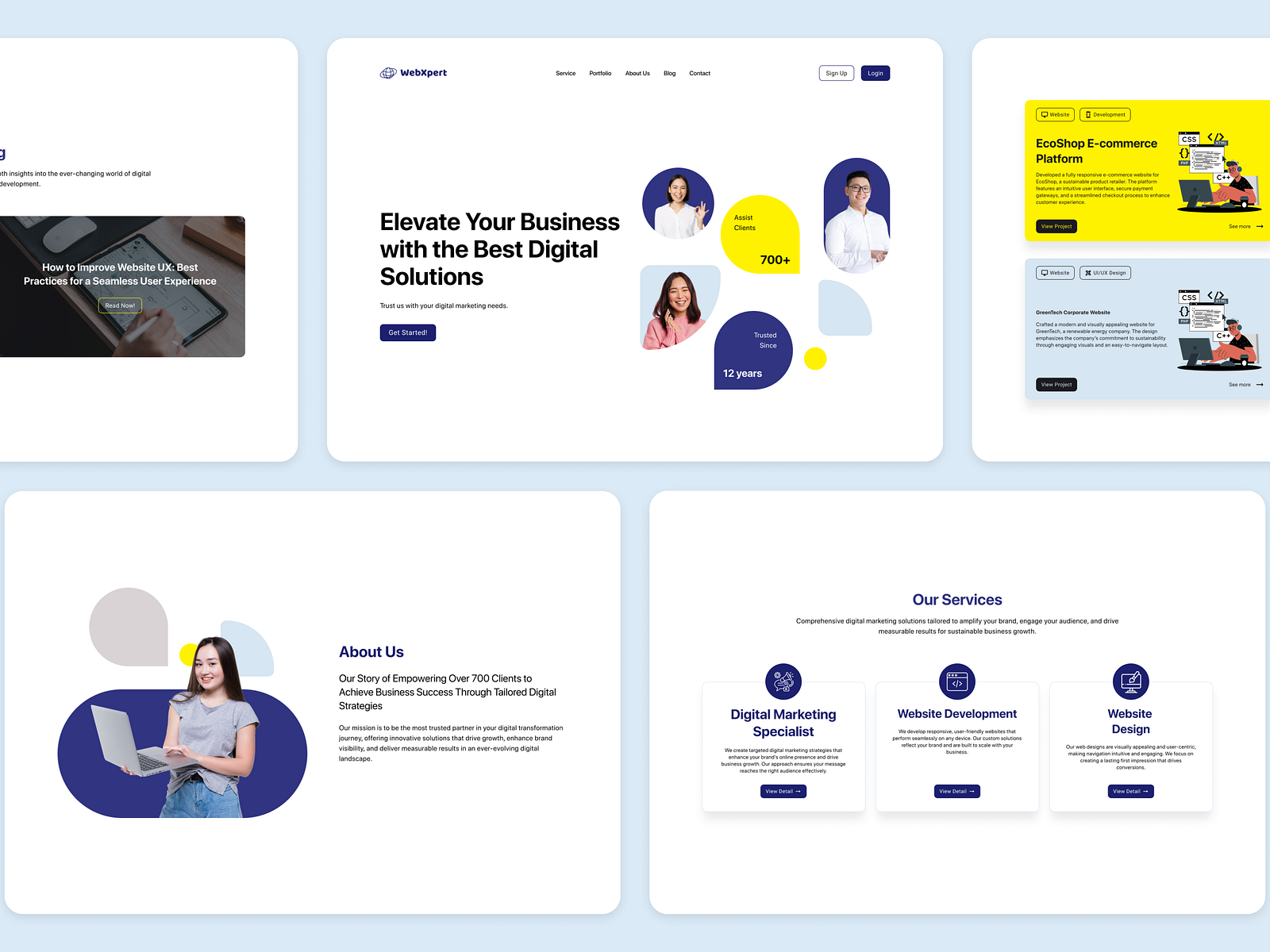 WebXpert - Modern UI/UX Design for a Company Profile Revamp by Karina ...