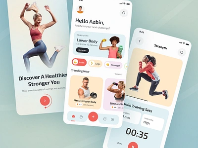 Fitness App UI Design Concept activity app arobix care design excercise fitness health md azbin islam onboarding product design sports tracker ui ux website weight gain weight lose workout yoga