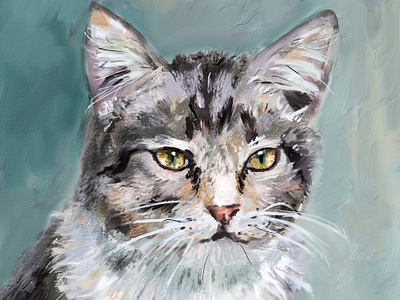 Cat Looking at Something art cat digital art digital painting drawing illustration painting