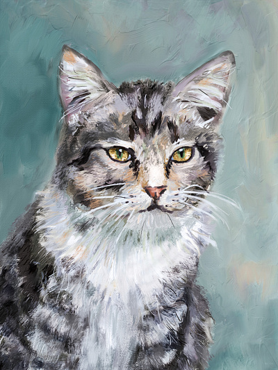 Cat Looking at Something art cat digital art digital painting drawing illustration painting