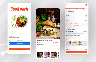 Food Order App UI app appdesign branding landingpage mobileapp typography ui uiux uxdesign