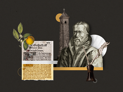 William Tyndale - Collage Illustration article graphic collage collage art digital art graphic design illustration paper