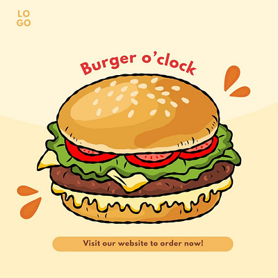 BURGER SOCIAL MEDIA POST 3d adobe photoshop animation branding canva graphic design motion graphics ui