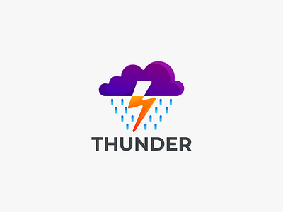 THUNDER branding design graphic design icon logo thunder coloring thunder logo