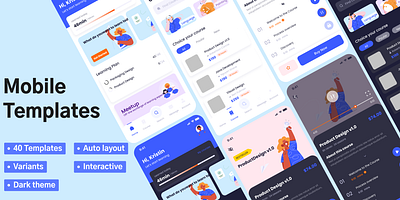 Dark / Light e-Learning 4k video screen account animation branding card cart courses ecommerce education elearning app learning video design light dark mode message screen mobile template notification design online payment school courses ui kit wallet deisgn