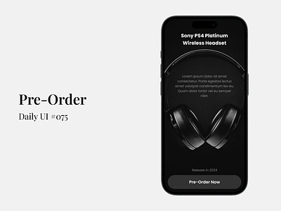 Pre Order - Daily UI #075 daliy ui figma headphone mobile app design pre order ui ui design uiux uiux design