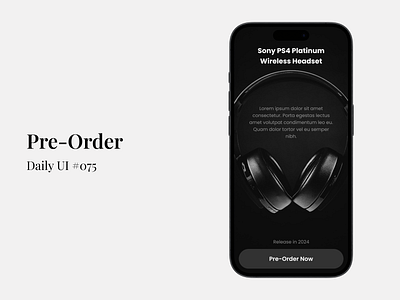 Pre Order - Daily UI #075 daliy ui figma headphone mobile app design pre order ui ui design uiux uiux design