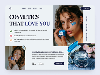 Cosmetic E-commerce Website beauty cosmetic store cosmetics cosmetics website design e commerce homepage interface skincare store ui user interface ux web design website website design