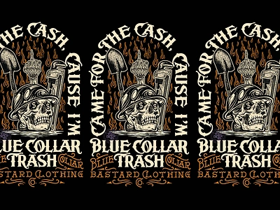 Blue Collar Trash (Approved Design) american bastard blue collar branding company brand logo company branding company logo design graphic design illustration logo trash typeface