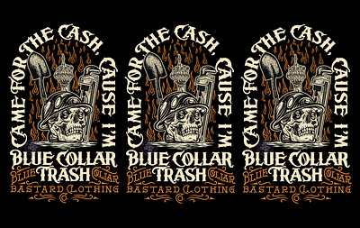 Blue Collar Trash (Approved Design) american bastard blue collar branding company brand logo company branding company logo design graphic design illustration logo trash typeface