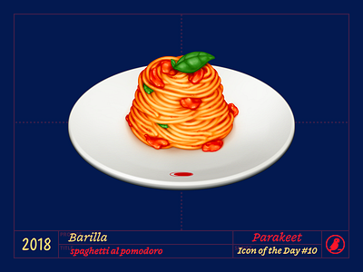 Icon of the Day #10 barilla basil design emoji icon icons illustration pasta pomodoro spaghetti tomato