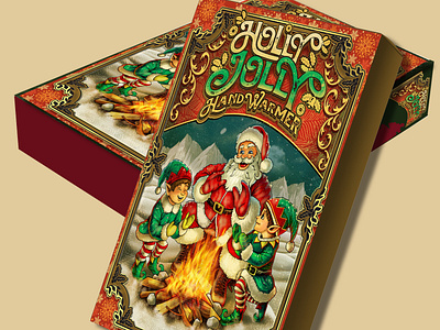 Santa Holly Jolly Hand Warmer branding graphic design