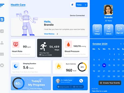 Healthcare Dashboard UI Design! brading dashboard desing health healthcare ui ux website