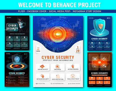 MORDANT CYBER SECURITY FLYER,INSTAGRAM,FACEBOOK COVER AND POST datasecurity