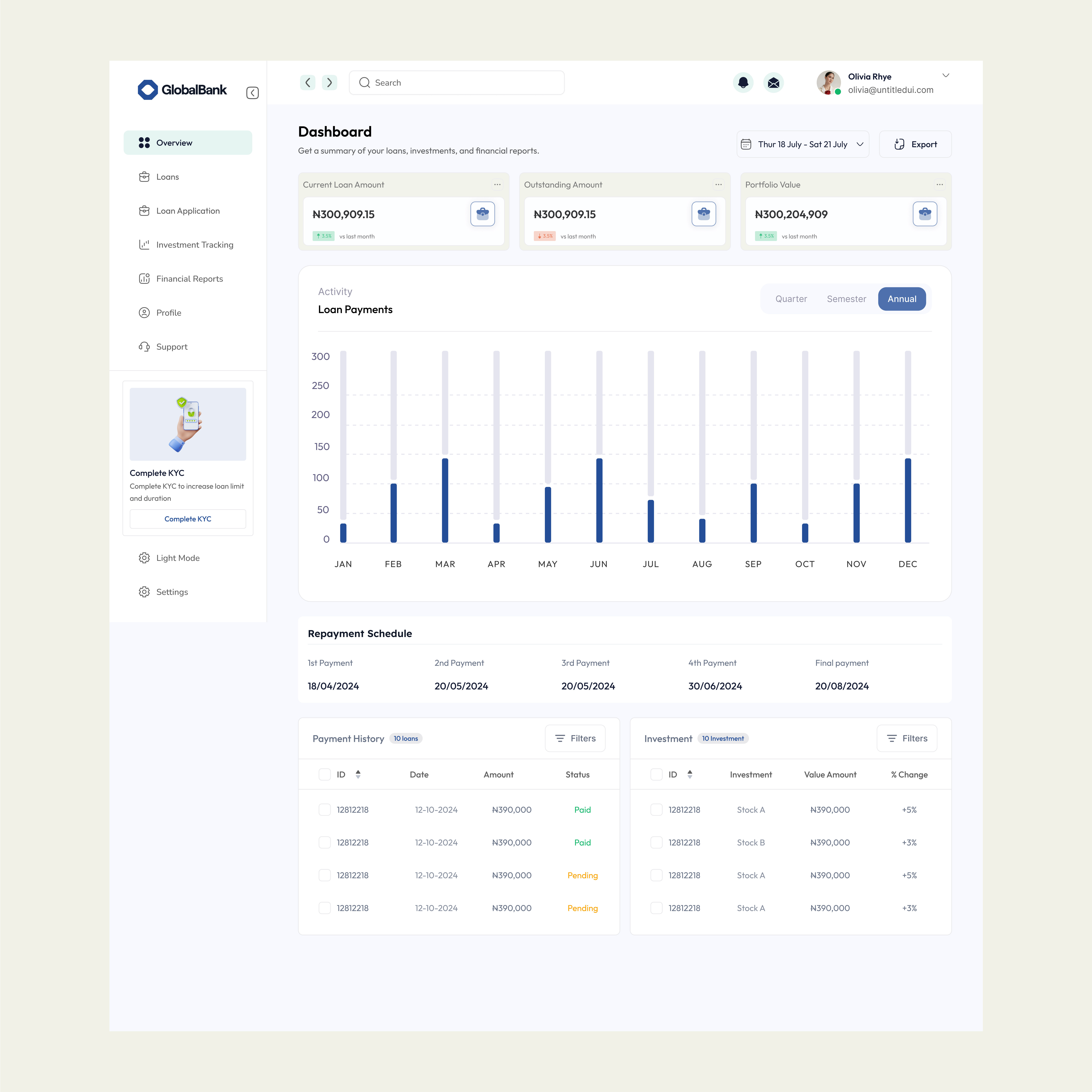 Example of Web App / Dashboard Design 
