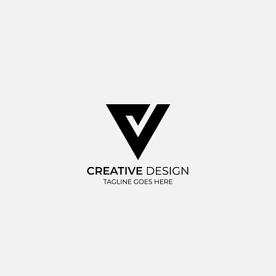 Creative Logo Design graphic design lettermark logo logo design minimal logo negative space logo right logo triangle logo v logo