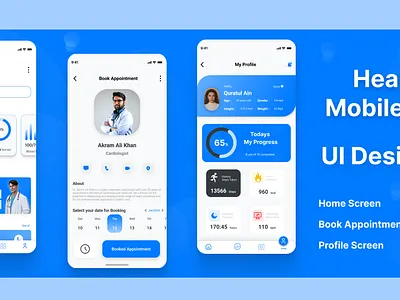 Health Mobile App UI Design! application branding health healthcare home screen mobile product designed prototype ui ui ux