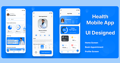 Health Mobile App UI Design! application branding health healthcare home screen mobile product designed prototype ui ui ux