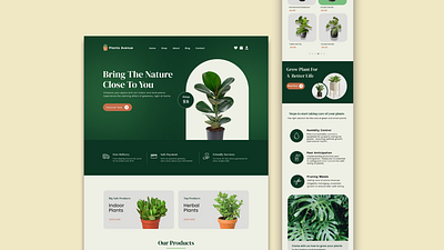 Plant Shop: E-commerce Landing Page design ecommerce figma plant shop ui ui ux ux web design web designer website