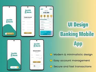 Modern Banking App UI Design banking banking app branding mobile app ui ui designed ux