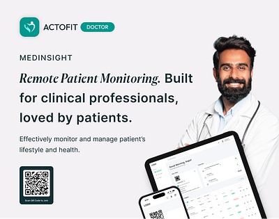 Actofit Doctor Dashboard CRM cgm clinic crm dashboard diabetes doctor figma fitness glucose health landing page mobile app ui ui design web website