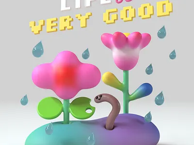 Life is very good - Cute 3D Illustration 3d illustration womp