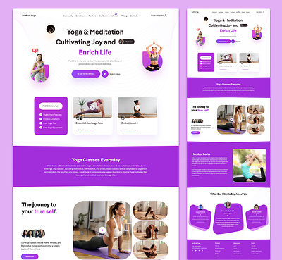 Yoga Website Design landingpage ui uidesign uiux uxdesign websitedesign yoga yogawebsite