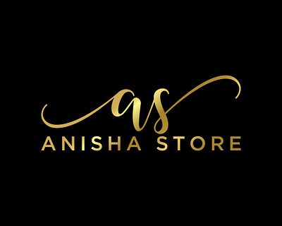 Fashion Store Logo anisha store branding best logo designer branding design elegant script logo fashion store logo gold and black logo graphic design high end retail logo illustration logo logo design logo for luxury products logo maker logo with script font luxury logo design minimalist sleek logo design stylish store logo