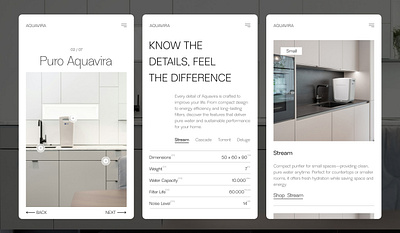 Water Purifier Mobile UI Design clean design golden canon grid grid minimal mobile purifier ui water purifier webdesign