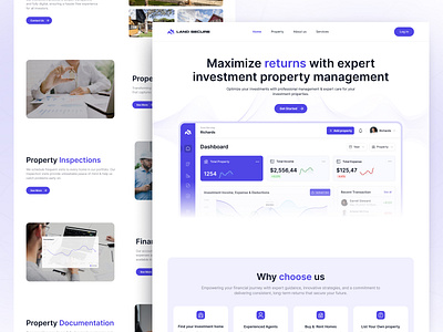 Land Secure - Investment Property Management chart estate finance investment investment property management landing page design properties property property management property selling real estate real estate landing page real estate management real estate market trends real estate website ui web website design