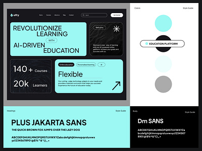 Education Style Guide With Header analytics app ui branding cards design figma graphic design illustration logo ui