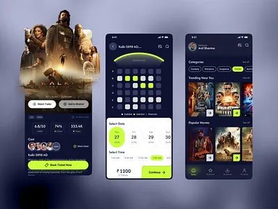 Movie Ticket Booking App Design app design creative mobile app movie ticket booking app design ui user interface ux ux design